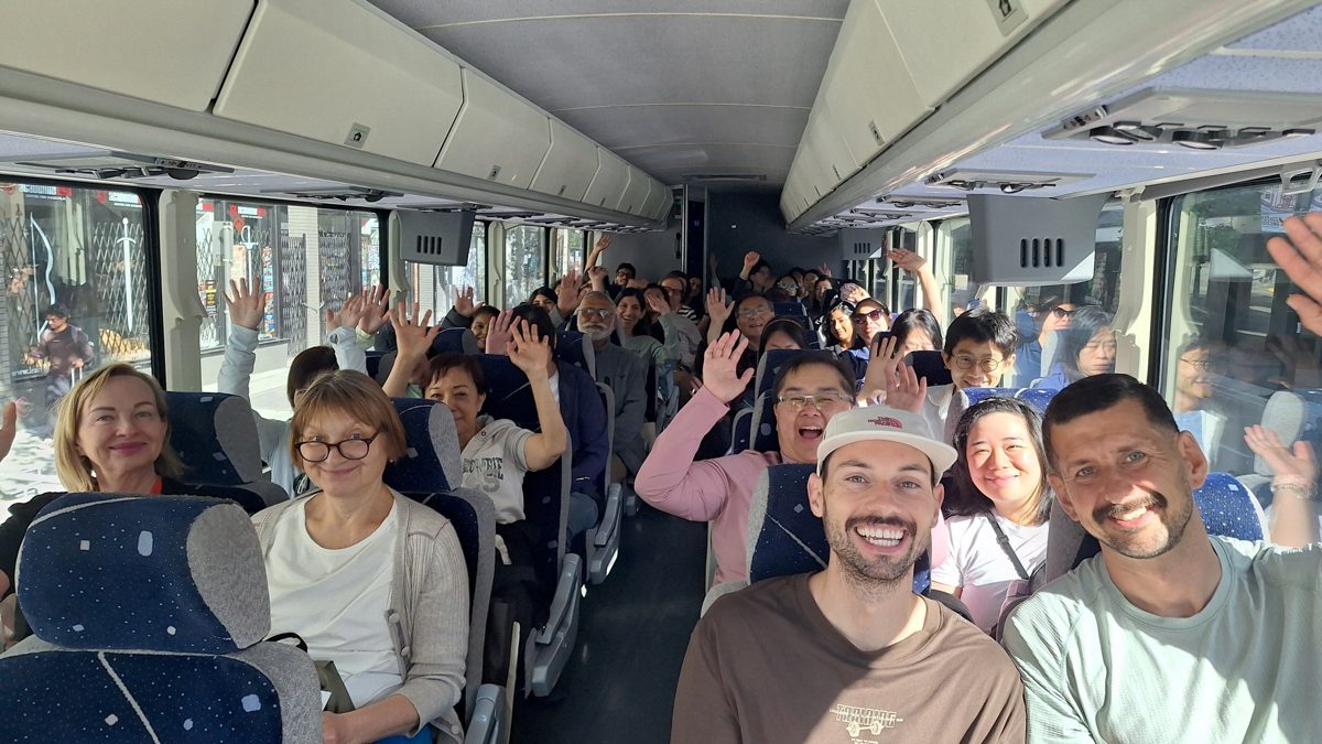 Passengers on the way to the park